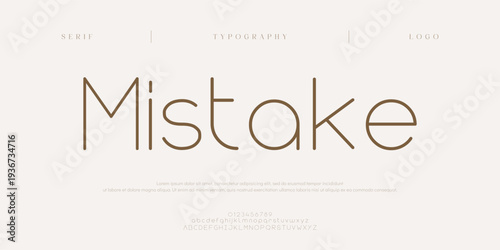 Mistake, Creative digital minimal modern logo alphabet font. Typography abstract minimalist sans serif technology, electronic, digital, music, movie, creative logos fonts. vector illustration
