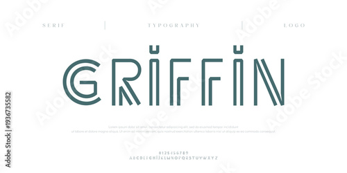 Griffin, Creative digital minimal modern alphabet fonts. Typography minimalist urban digital neon future creative logo font. vector illustration
