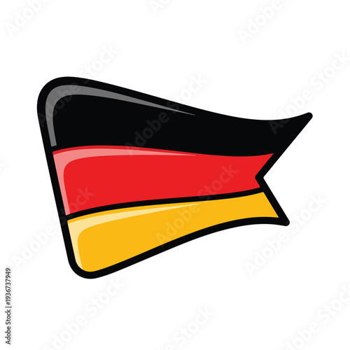 German flag waving in the wind, symbolizing national pride and cultural identity, vector illustration