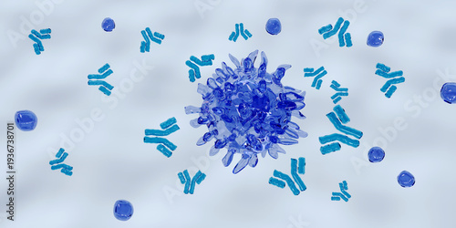 Foto T-cell or B-cell with antigen concept