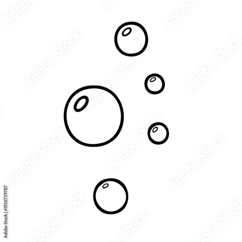 A minimalist vector graphic illustration of bubbles in various sizes