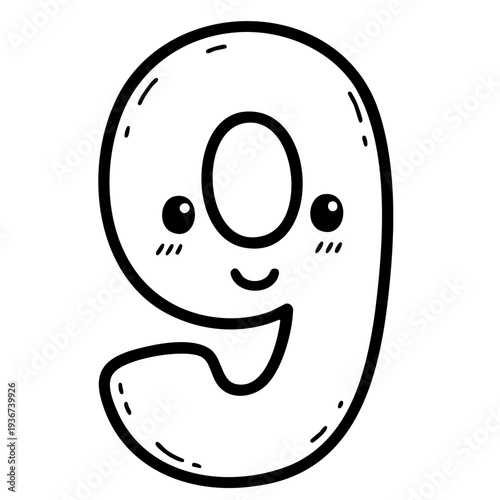 A cute cartoon letter G with a smiling face and expressive eyes