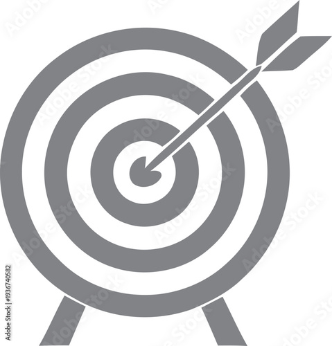 Bullseye target with arrow in center precision and accuracy concept