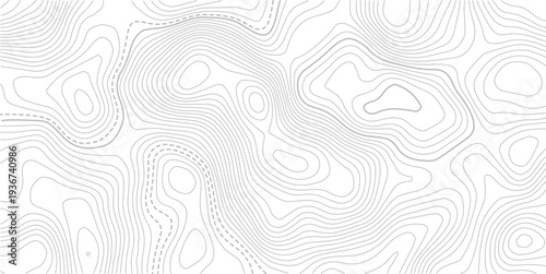 Abstract discovery topographic map banner texture background, modern curve abstract topo map design. Topo contour map on white background. Abstract background with waves Geographic mountain relief.