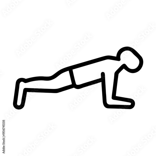 Person Doing Push-Up Icon — Strength Training, Fitness Exercise and Weight Loss Symbol