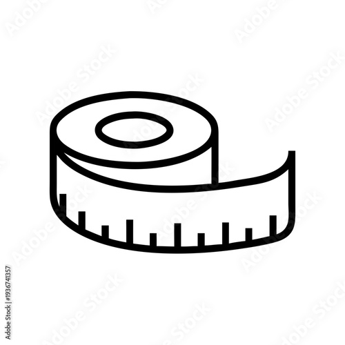 Measuring Tape Icon — Body Measurement, Fitness Tracking and Weight Loss Symbol