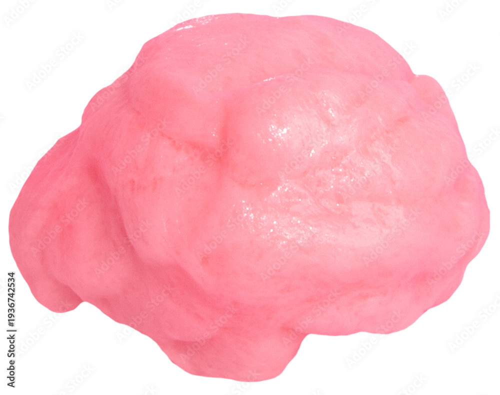 Fototapeta premium Pink Bubble Gum Mass Isolated on White Background