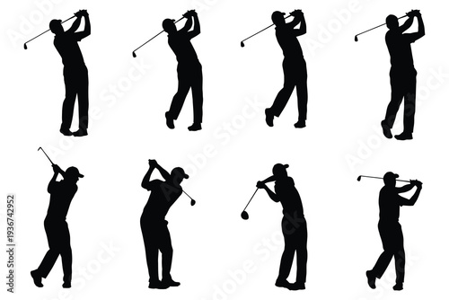 Golf swing silhouette sequence
