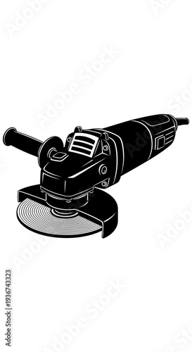 Angle Grinder Icon – Electric Power Tool Industrial Cutting Machine Illustration