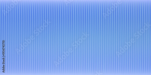 Ribbed blue glass background. Realistic plastic surface with vertical stripes. Abstract corrugated acrylic sheet with light reflection. Vector illustration blurry wall, interior element