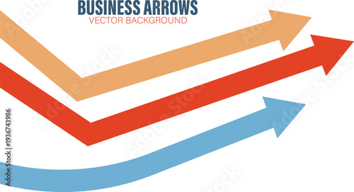 Business arrows graphic with upward trending vectors