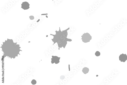 Abstract Ink Splatter Stains Texture Isolated on Transparent Background PNG