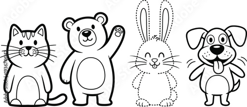 Colorful cartoon animals for kids