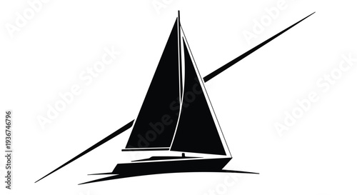 Gemini said

Sailing yacht silhouette vector of a nautical vessel traveling on the water under a summer sky for an ocean race or luxury vacation cruise