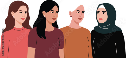 A group of diverse women standing together