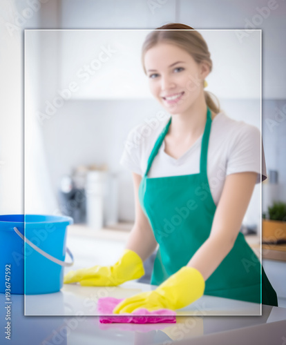Wallpaper Mural Blurred Professional cleaner with a white overlay Torontodigital.ca