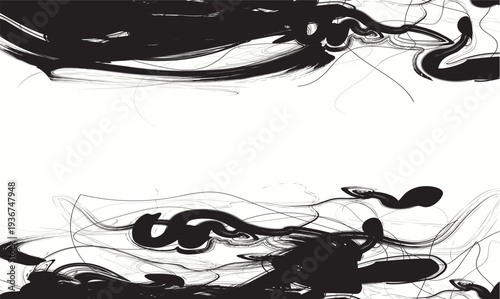 circular paint brush strokes, grunge paint element, Monochrome grunge texture. Brush strokes paint Isolated on white background, grunge brush strokes ink paint.eps