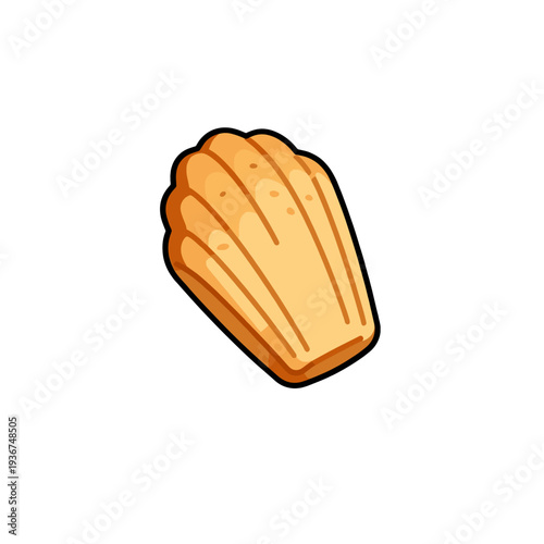 [Vector EPS]Delicious shell-shaped madeleine pastry with golden color