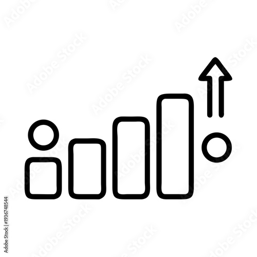 Line graph symbolizing growth with upward trend and figures  