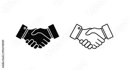Handshake icons - business deal Vector