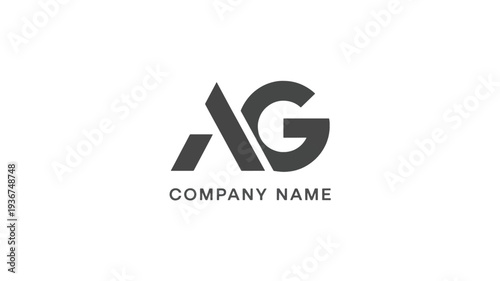 A stylized letter AG monogram logo design for company branding and corporate identity in modern style