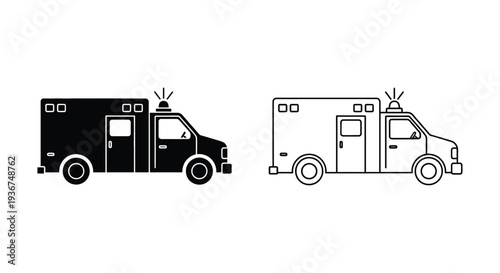 Ambulance & medical vehicles icons Vector