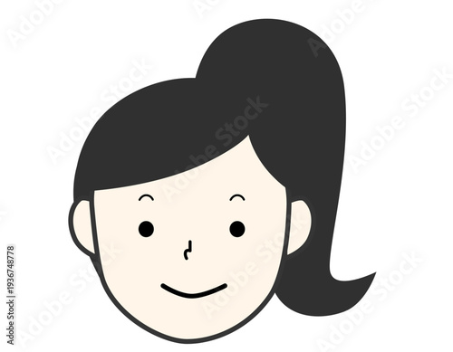 ポニーテールの可愛い女の子　7.3分け