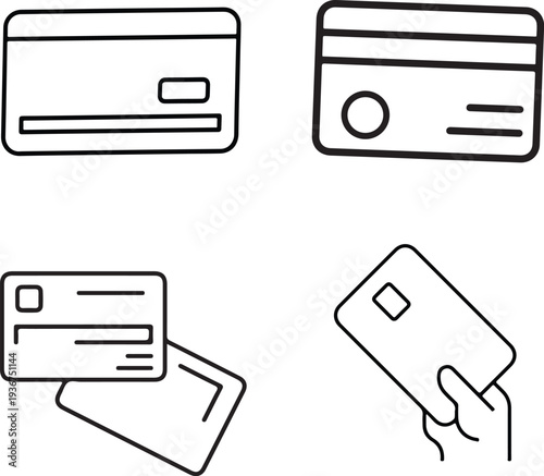 vector set of credit cards