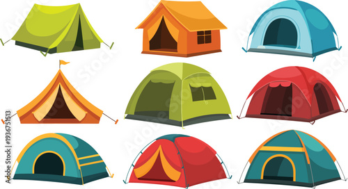 A collection of colorful tents for camping
