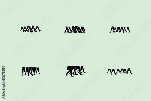 Evolution of humans illustration in six stages, armed forces day