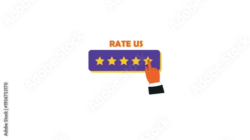 4k Hand Star Rating. Customer Feedback, Rate Us Concept Animation Video