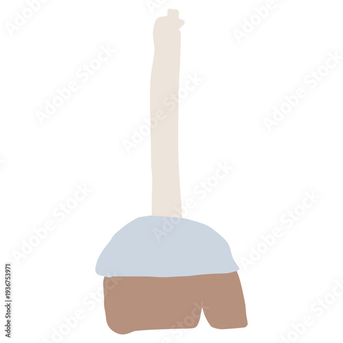 掃除用具のほうきのイラスト 年末の大掃除や12月の園だより向けシンプル手描き素材シリーズ