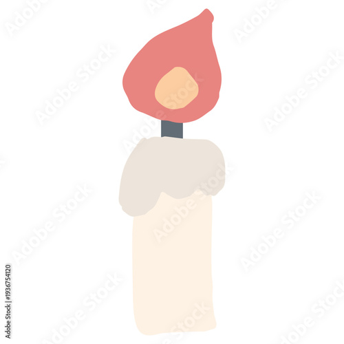 クリスマスのキャンドルのイラスト 12月の園だよりに使いやすいシンプル手描き素材シリーズ