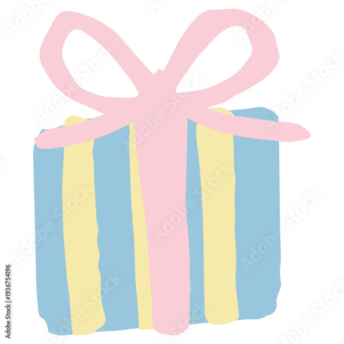 クリスマスのプレゼントボックスのイラスト 12月の園だよりに使いやすいシンプル手描き素材シリーズ