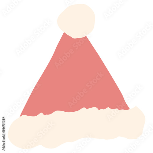 サンタクロースの帽子のイラスト 12月の園だよりに使いやすいシンプル手描き素材シリーズ