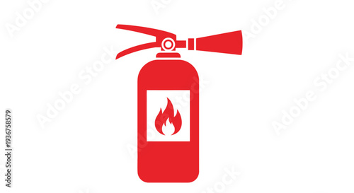 Fire extinguisher vector graphic illustration for safety and emergency preparedness uses in various settings and designs