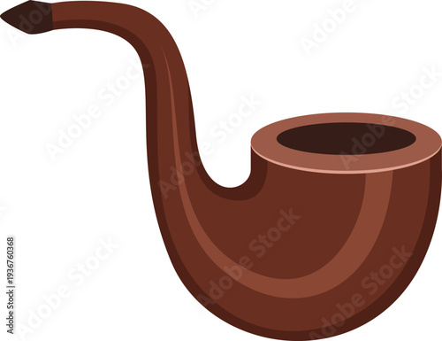 Vintage smoking pipe cartoon icon. Stylish accessory