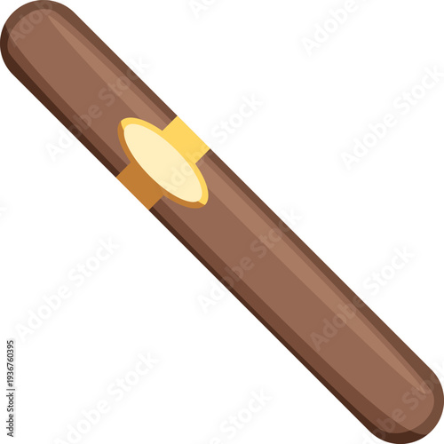Cigar cartoon icon. Vintage cuban smoking stick