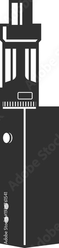 Vape mod black icon. Smoking flavor badge