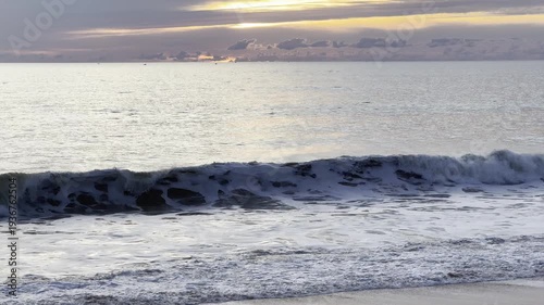 Nature video Sunrise over horizon Scene landscape beautiful beach sea sunrise time . High quality footage 