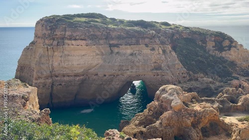 A view of a cave in Algarve region, Portugal