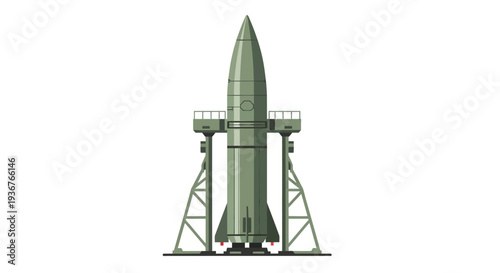 Balistic Vector Illustration of a War Missile