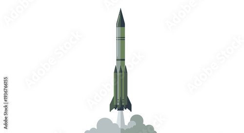 Balistic Vector Illustration Rocket Launching in War