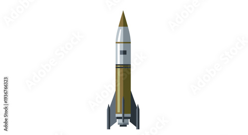 Balistic War Vector Illustration with a Rocket