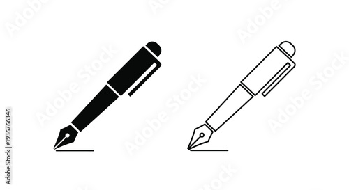 Modern pen icon set vector Vector