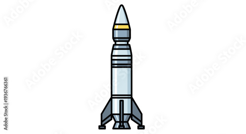 Balistic Vector Illustration War Rocket Design