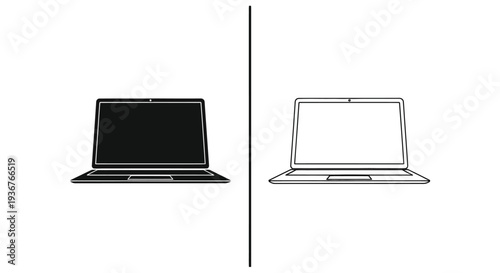 Minimalist laptop design comparison Vector