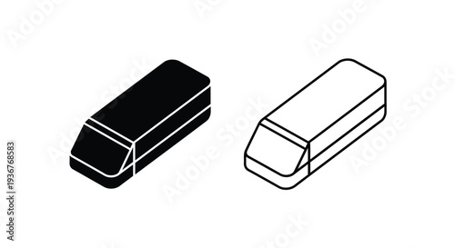 Eraser set - black and white Vector