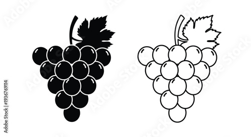Vintage grape cluster vector icons Vector