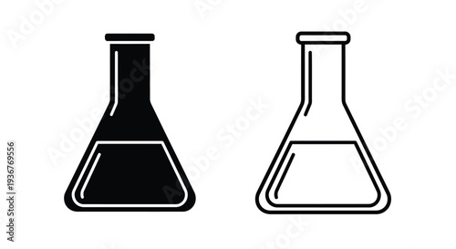 Chemistry lab glassware comparison Vector